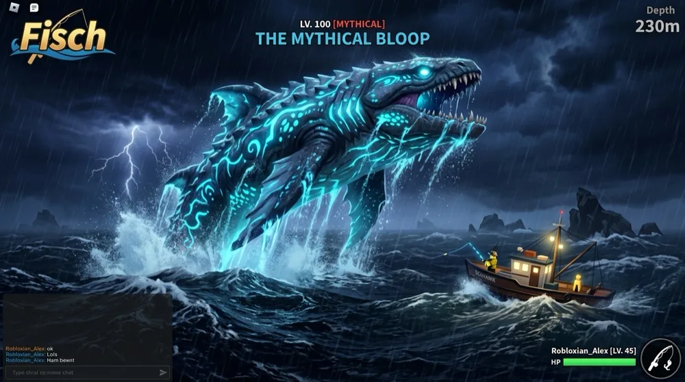 Bloop Fish Apex Sea Creature in Roblox Fisch Ocean