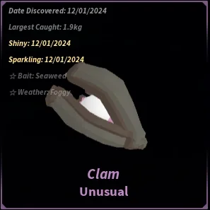 Clam in Roblox Fisch