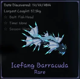 Icefang Barracuda in Roblox Fisch