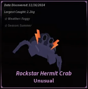 Rockstar Hermit Crab in Roblox Fisch