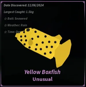 Yellow Boxfish in Roblox Fisch